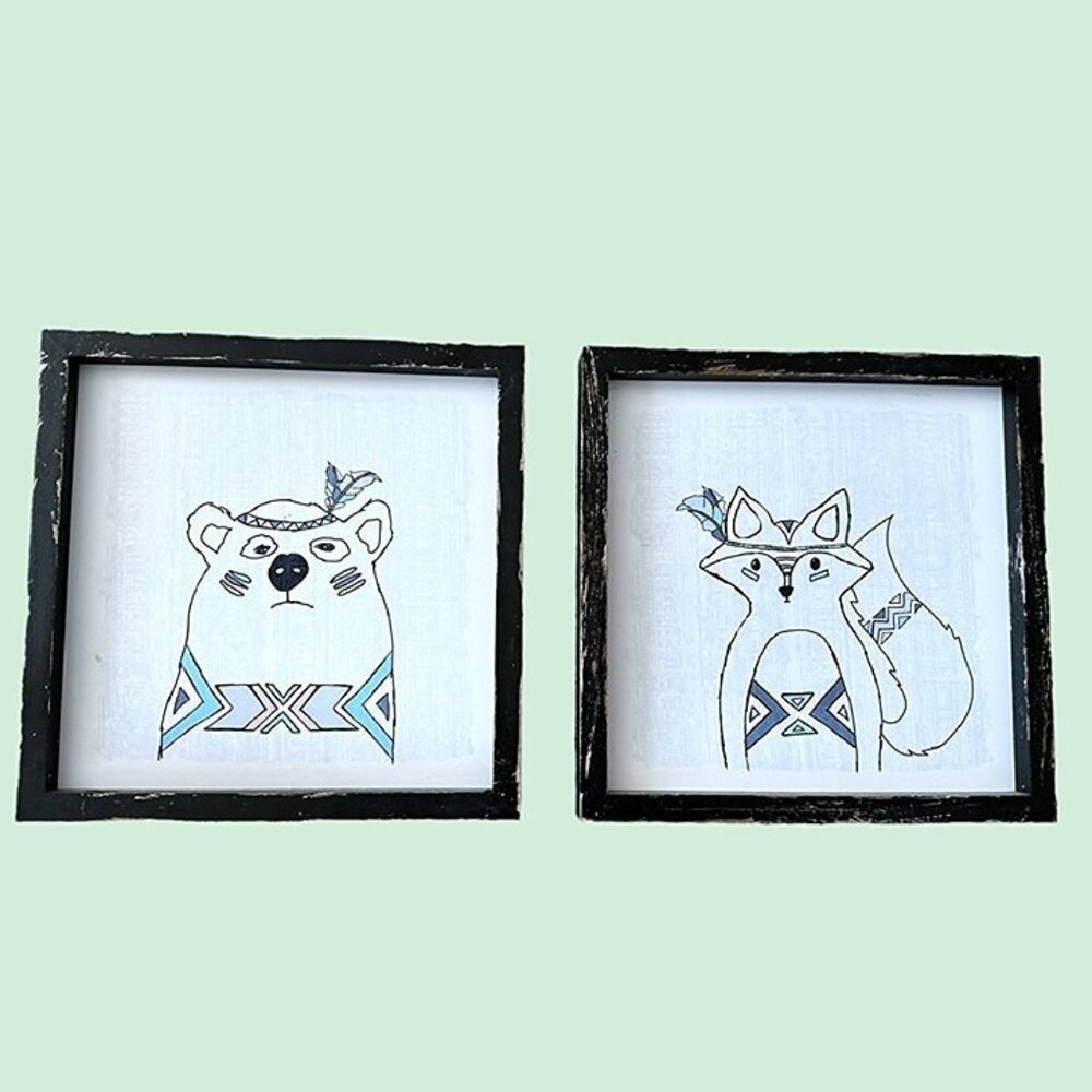 Kids Playroom Bedroom Animal Wall Art Decor Set